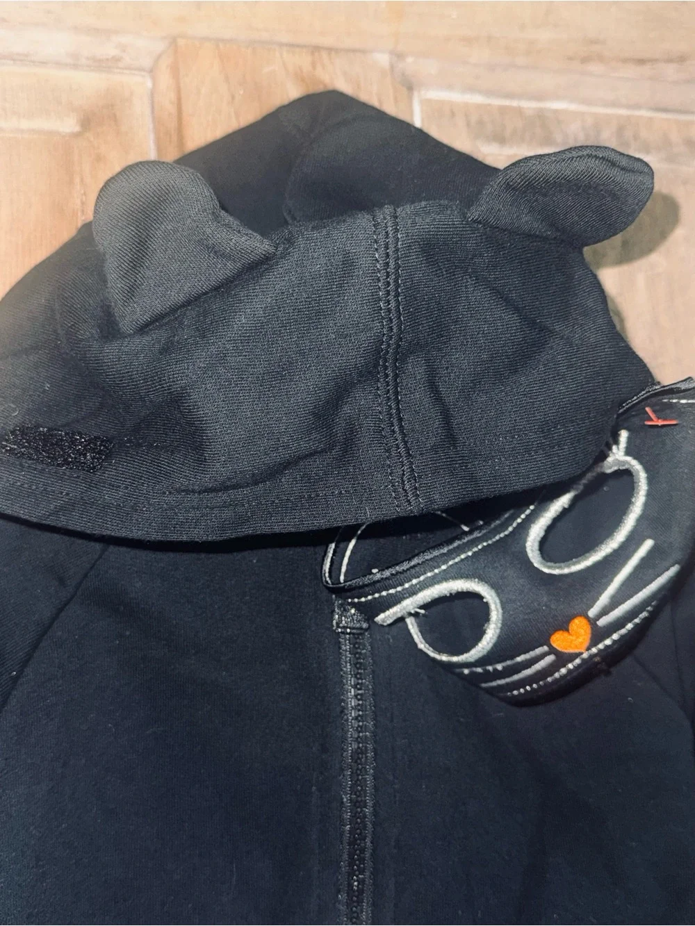Halloween Cat & Jack black cat hoodie with mask size 4-5
